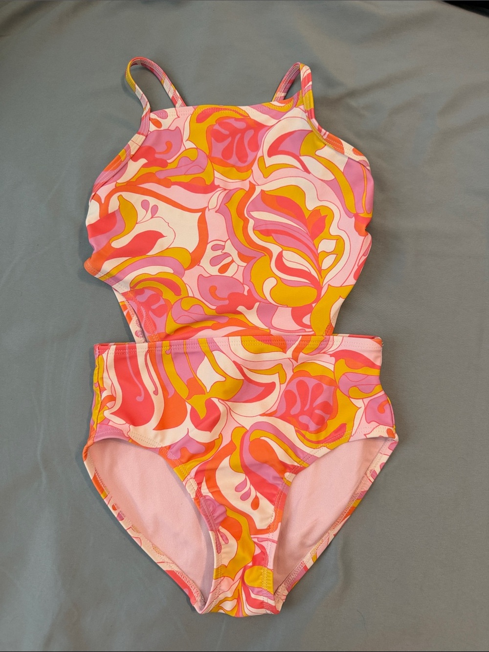 GAP Pink, Orange & Yellow Swirl One-Piece Swim